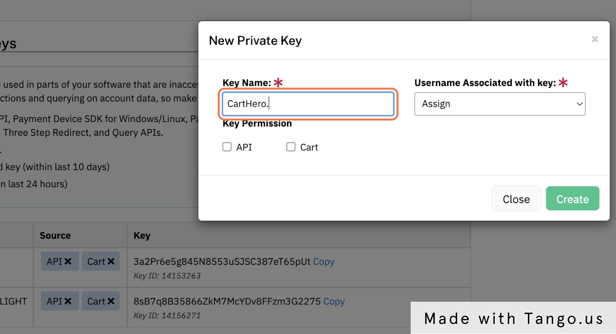 Give your Private Key a name