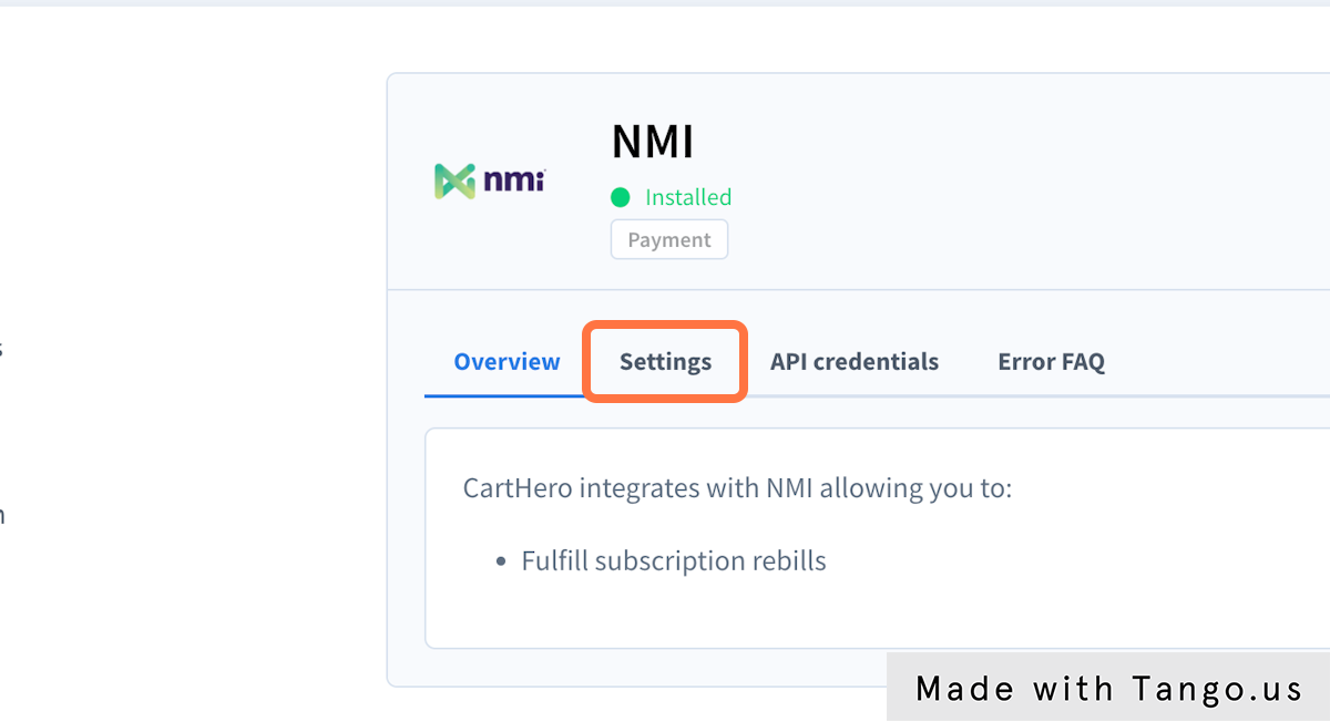 After you have NMI installed, you are going to want to click on Settings