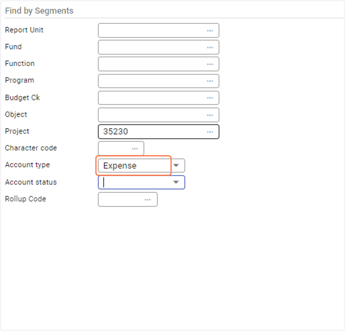 Account Type equals Expense