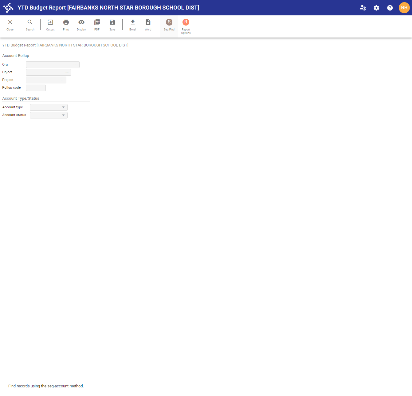 Click on Seg Find…