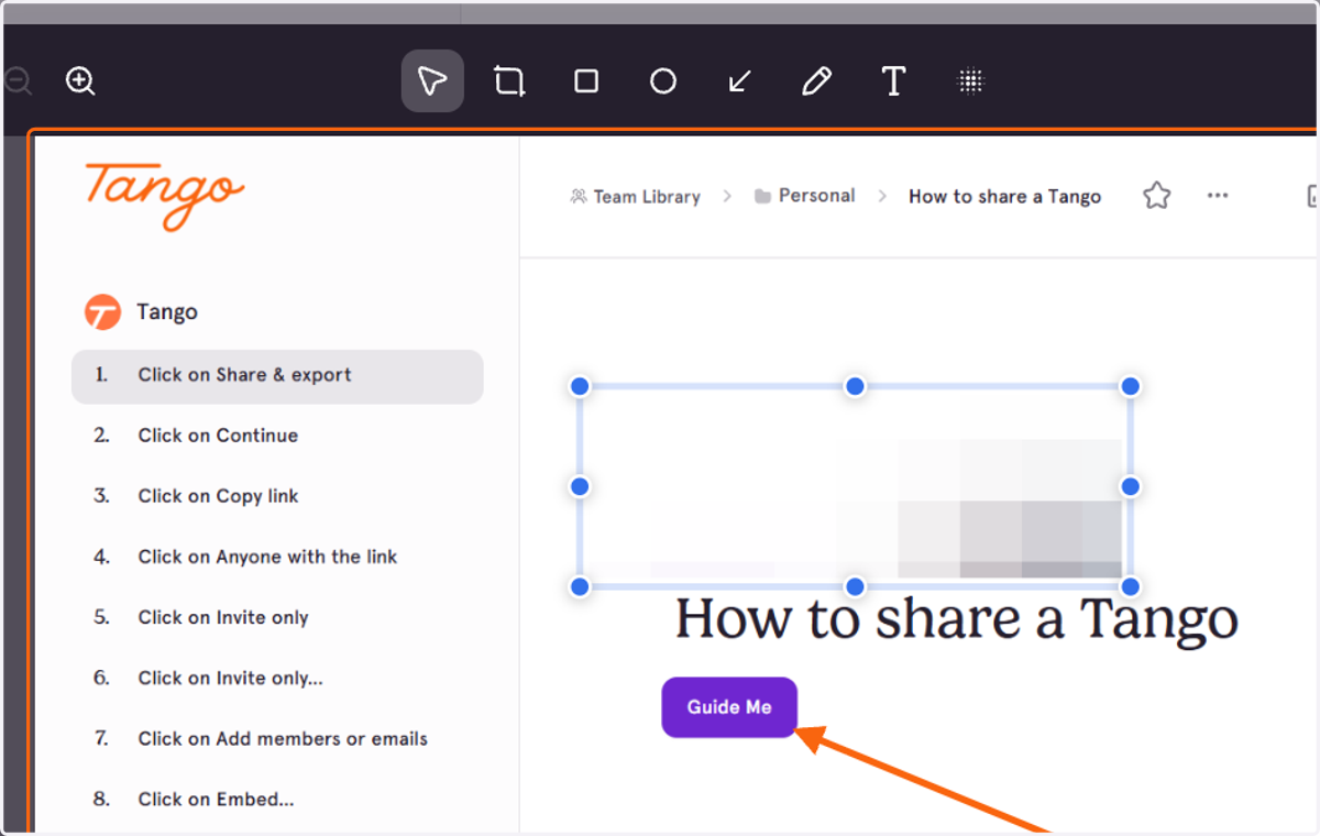 Drag to blur a section of your image