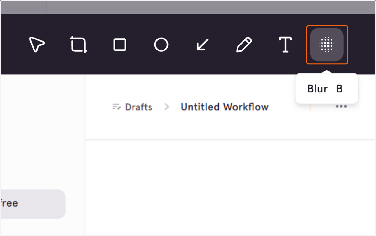 The Blur tool lets you hide sensitive information in an image (Pro and Enterprise)