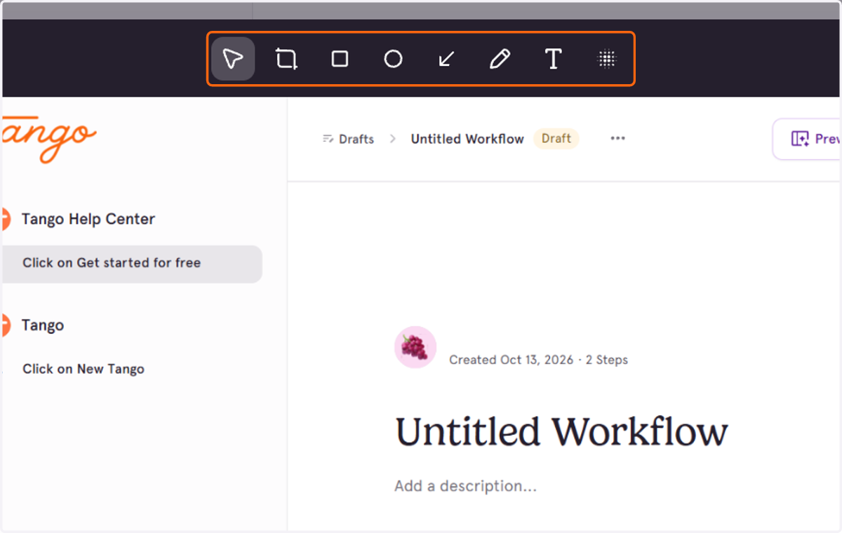 Your editor tools are at the top of the image editor