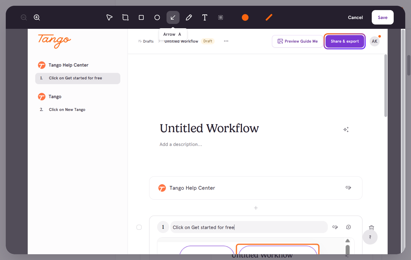 The Arrow tool lets you add an arrow anywhere on the image