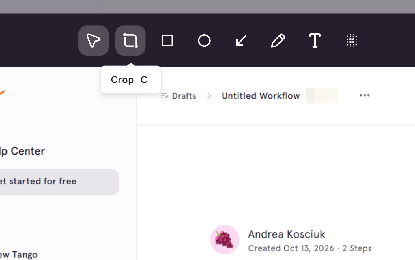 Select the Crop tool to cut out aspects of the image