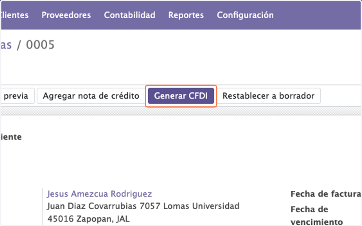 Generaremos el CFDI