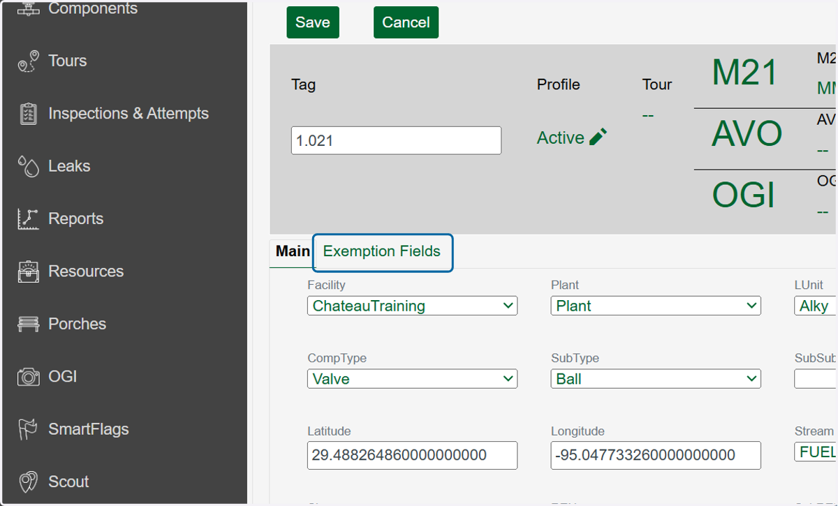 If the field is related to the regulation exemption, it will may be found on the Exemptions Fields tab.