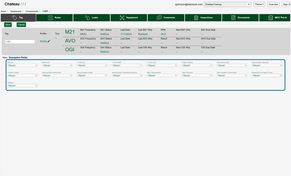 Select the field and choose the correct value if needed.