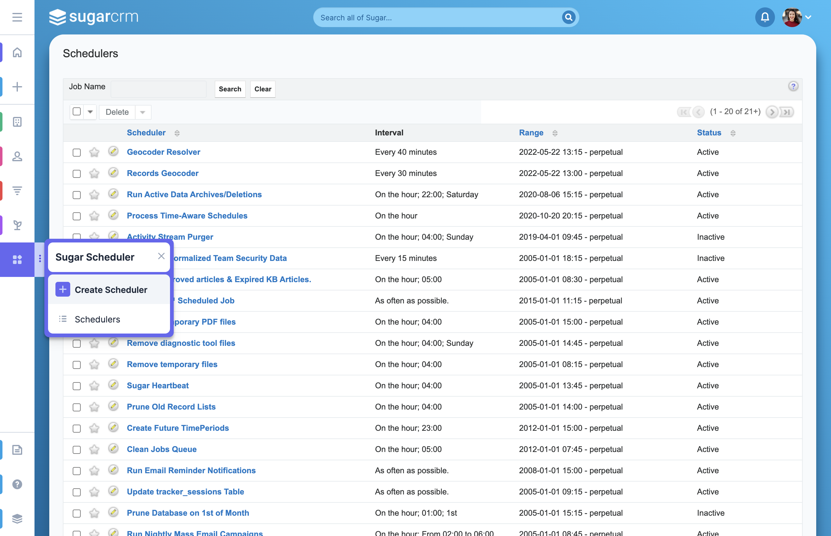 Click on Create Scheduler