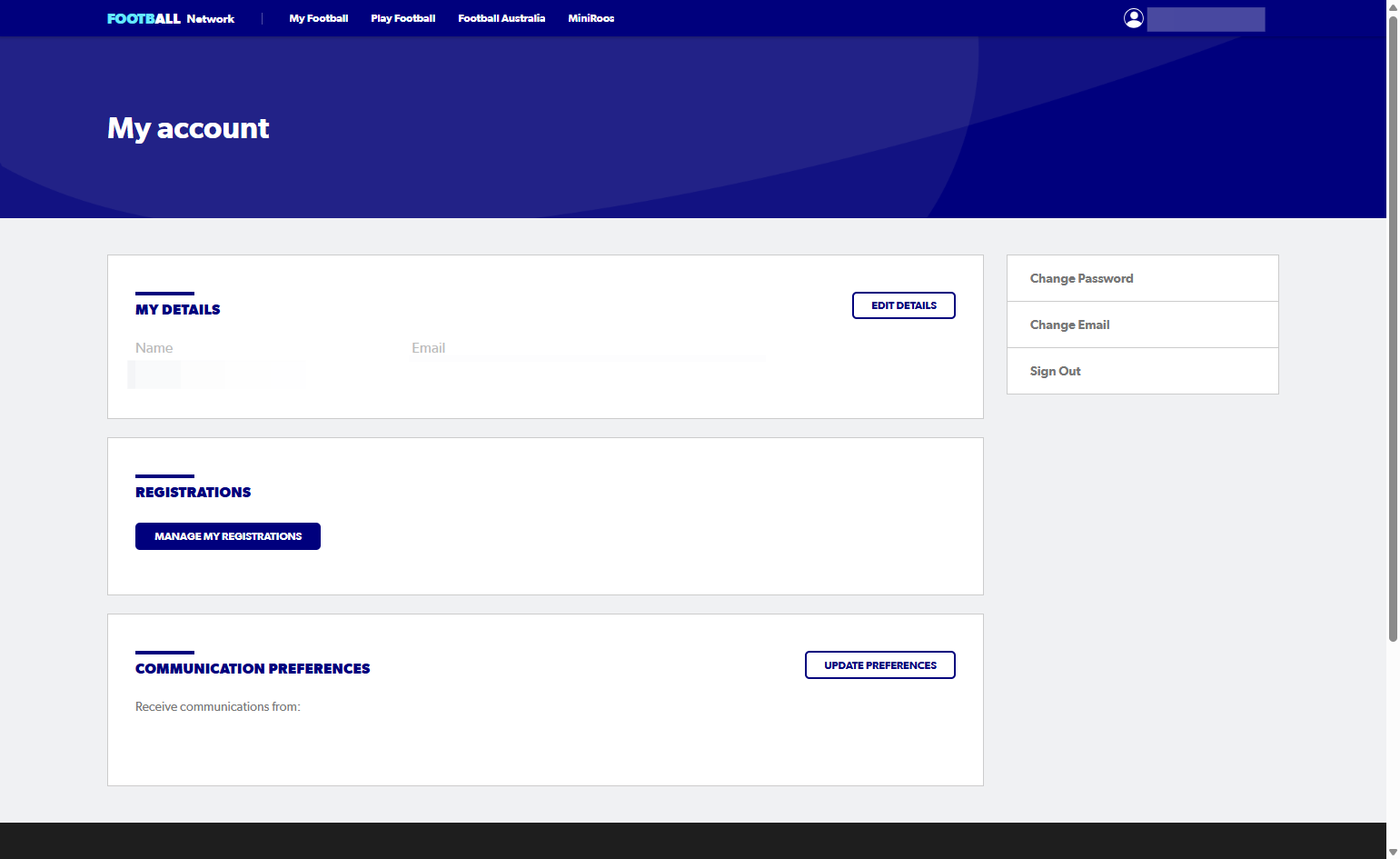 Click on MANAGE MY REGISTRATIONS