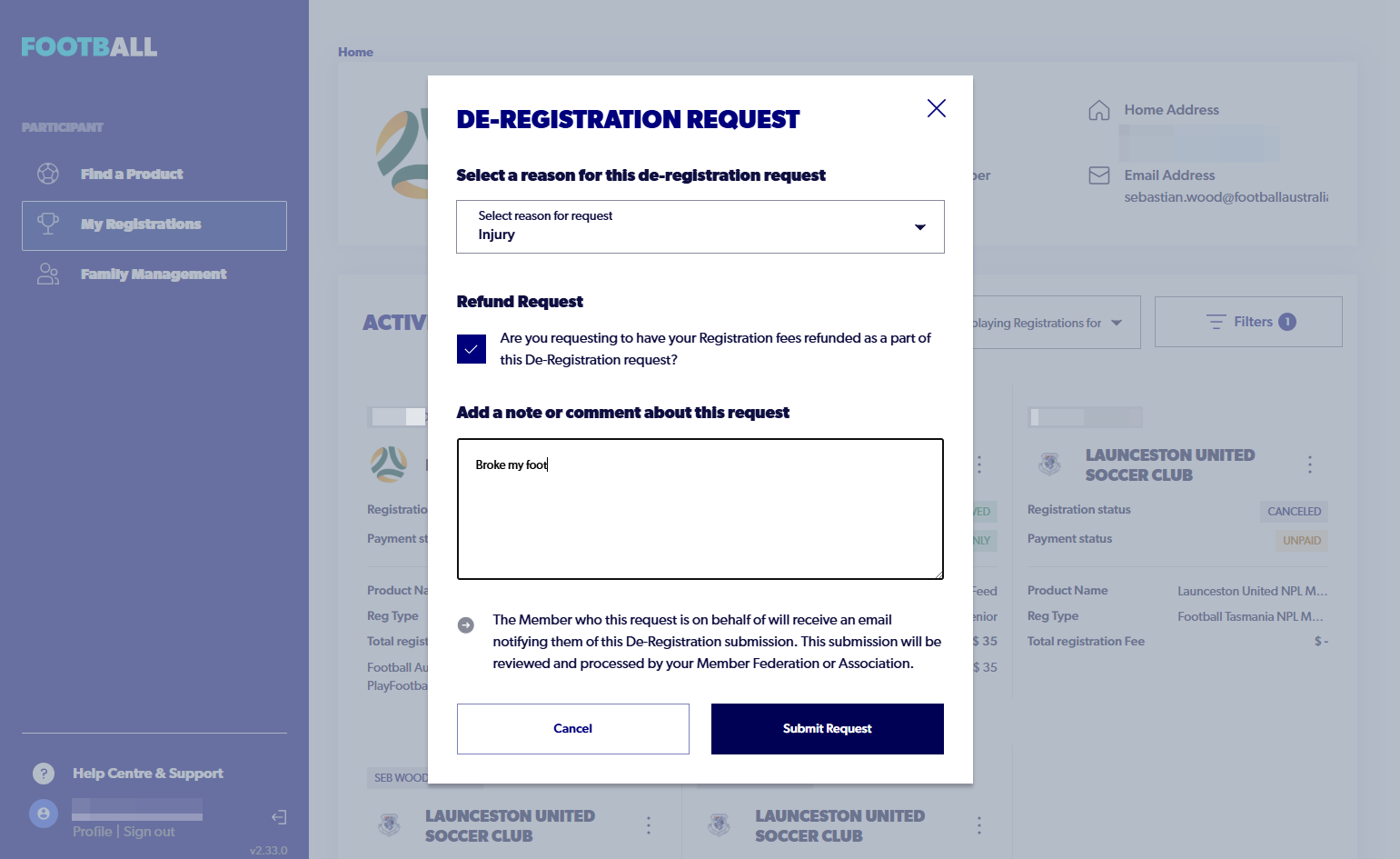 Click on Submit Request