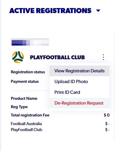 Click on De-Registration Request