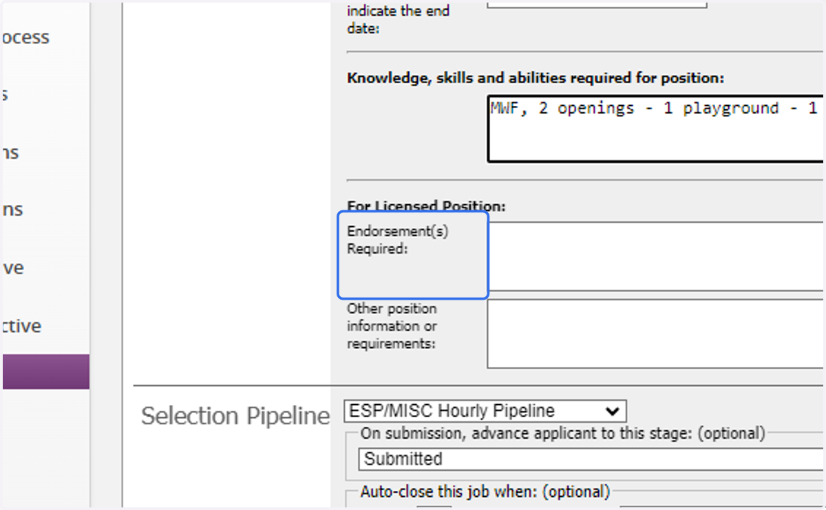 For licensed: List any Endorsement(s) Required