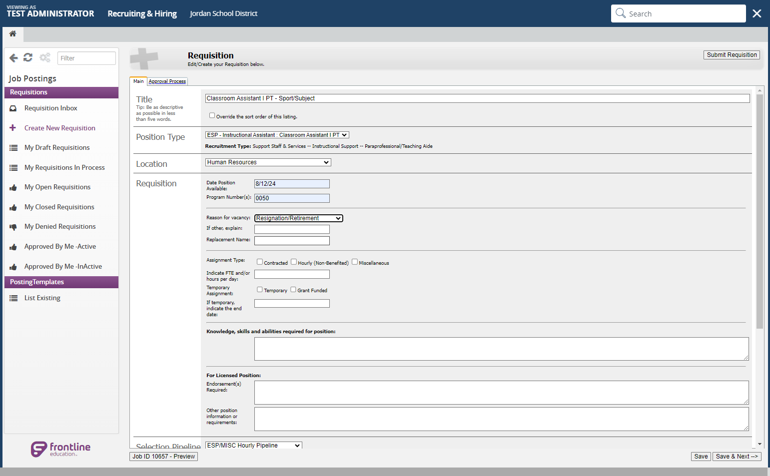 Select vacancy reason