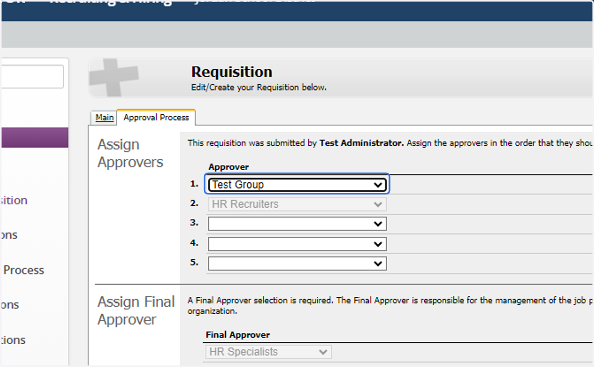 If you are not an administrator, select your administrator's name in drop down #1