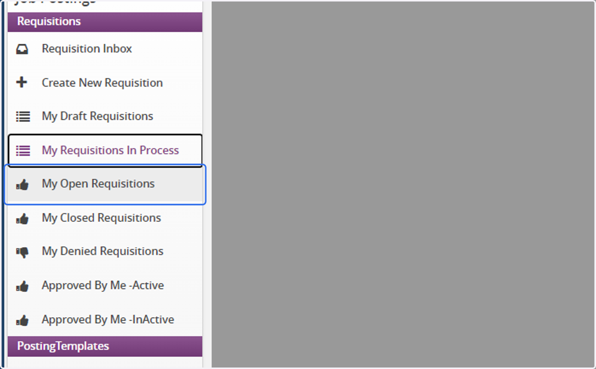 or My Open Requisitions