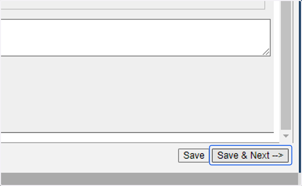 Click on Save & Next -->