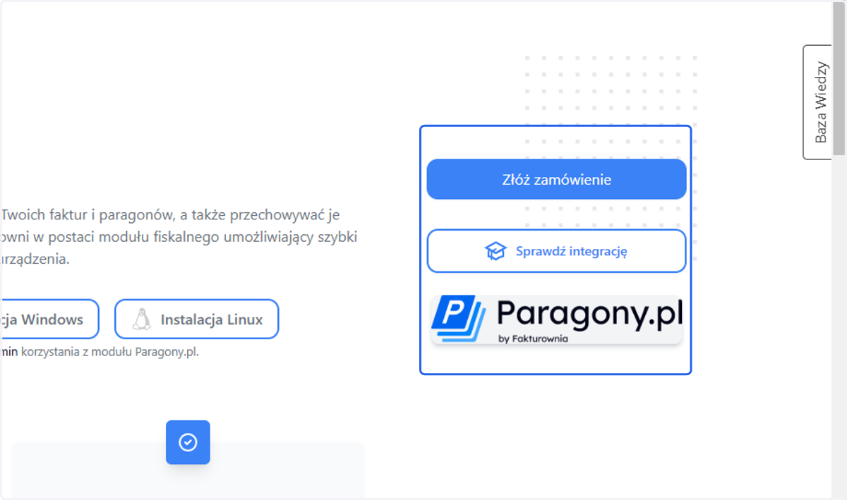 Po艂膮cz swoj膮 drukark臋 fiskaln膮 za pomoc膮 modu艂u Paragony.pl z kontem w Fakturowni.