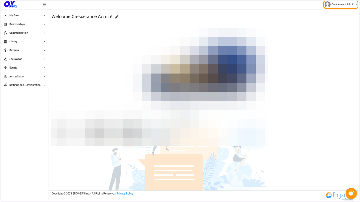 Click on your name at the top right of the page