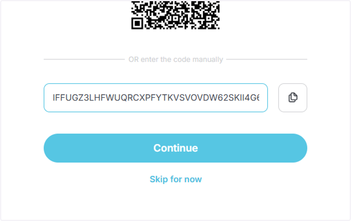 Authenticator setup
