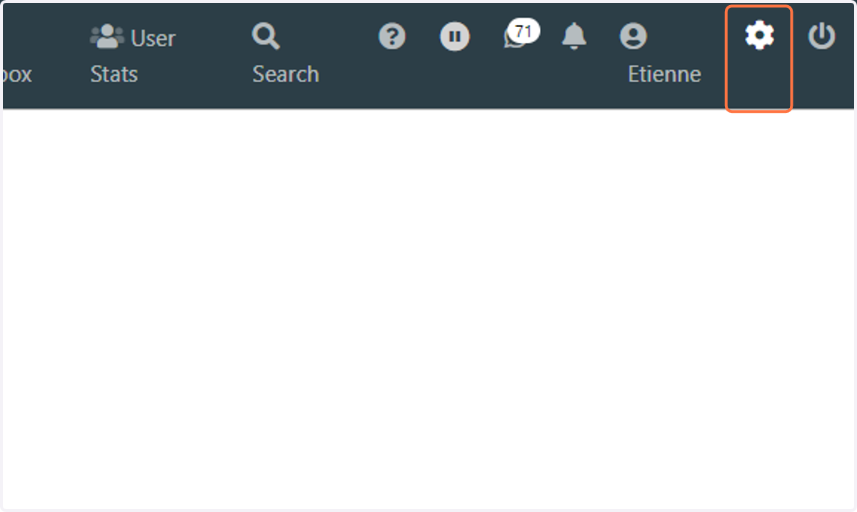 Open the Admin menu in Laminin