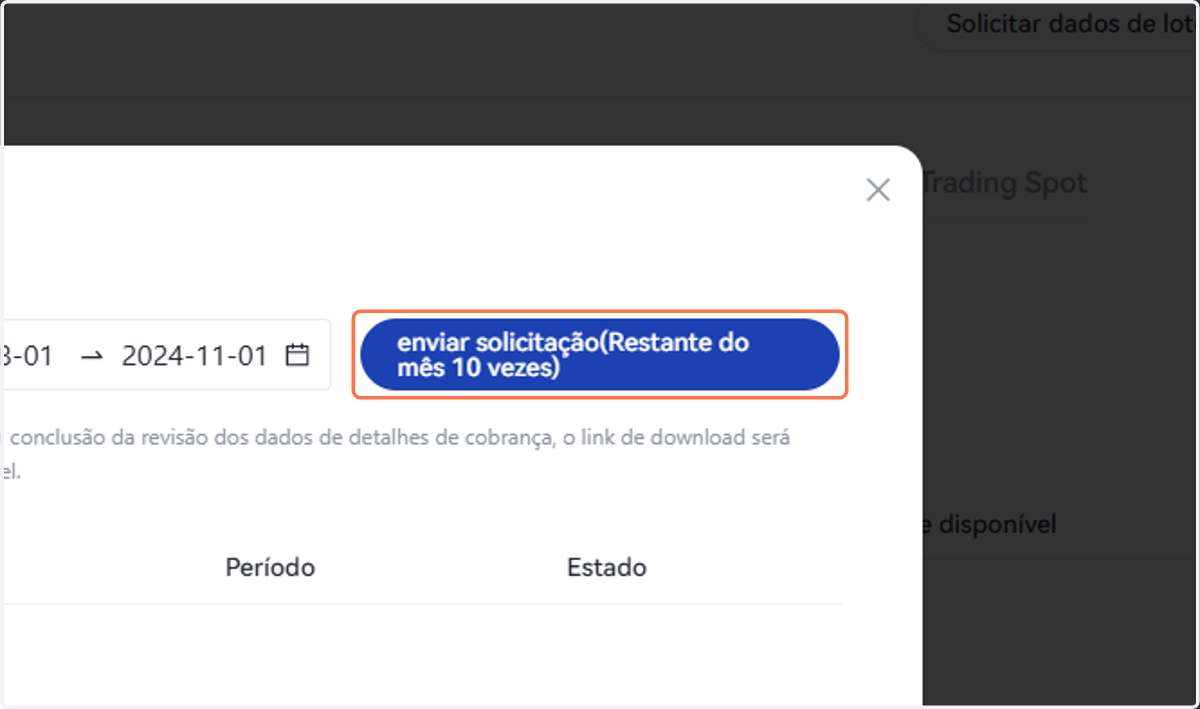 Clique em enviar solicitação
