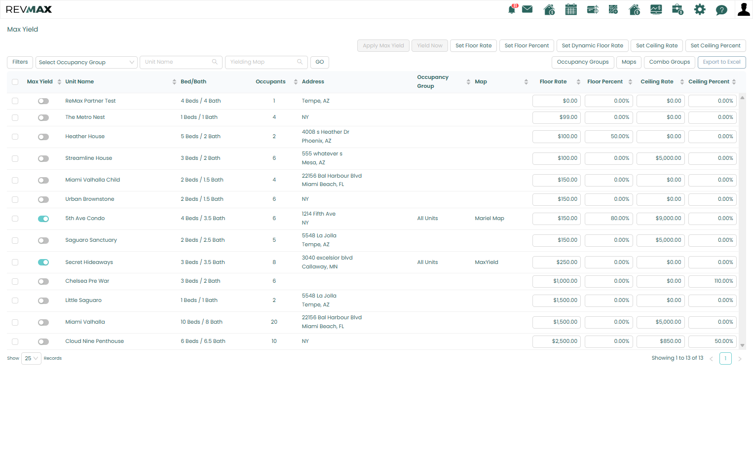 Use the filters to locate the unit you would like to activate.