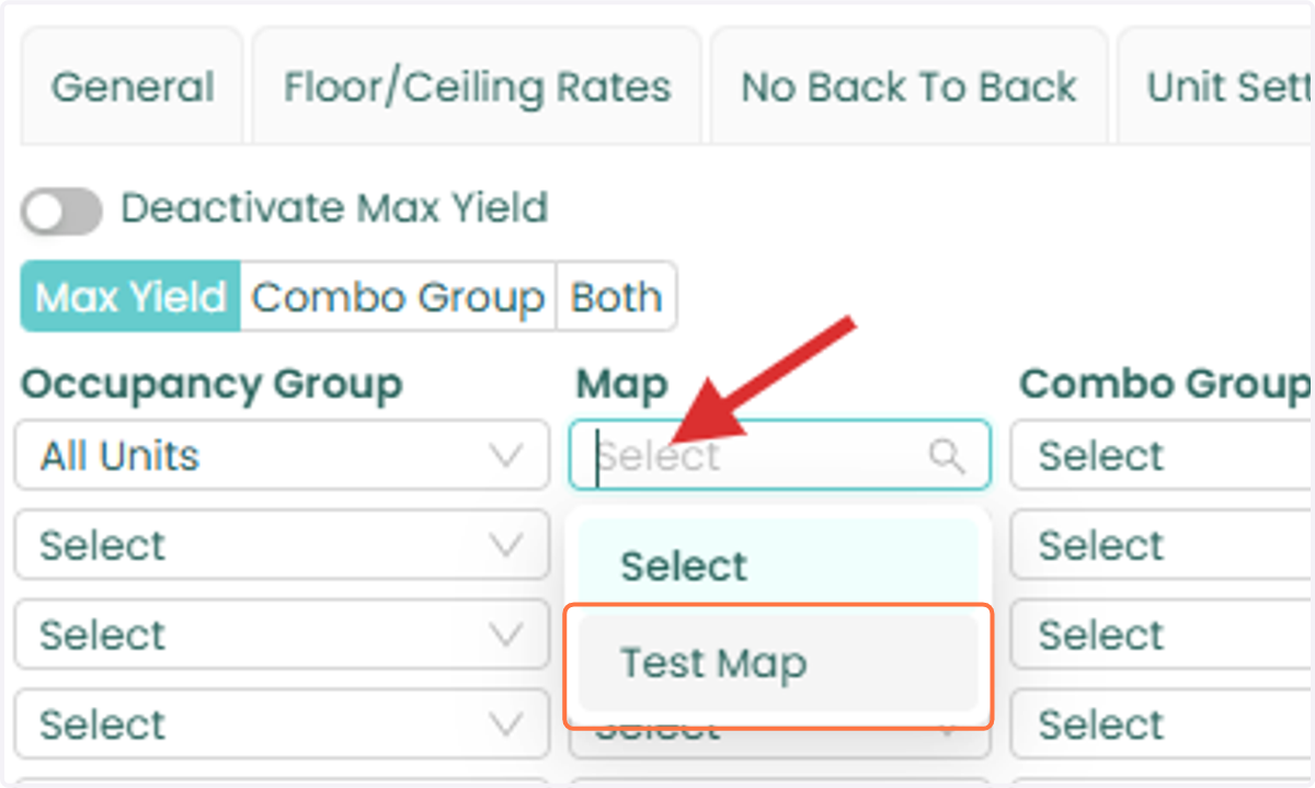 Choose the appropriate Yielding Map.