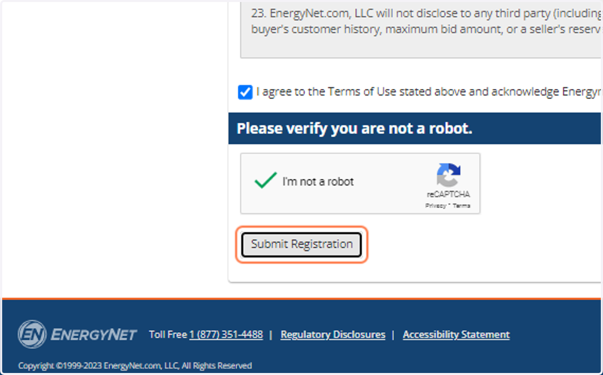 Click on Submit Registration