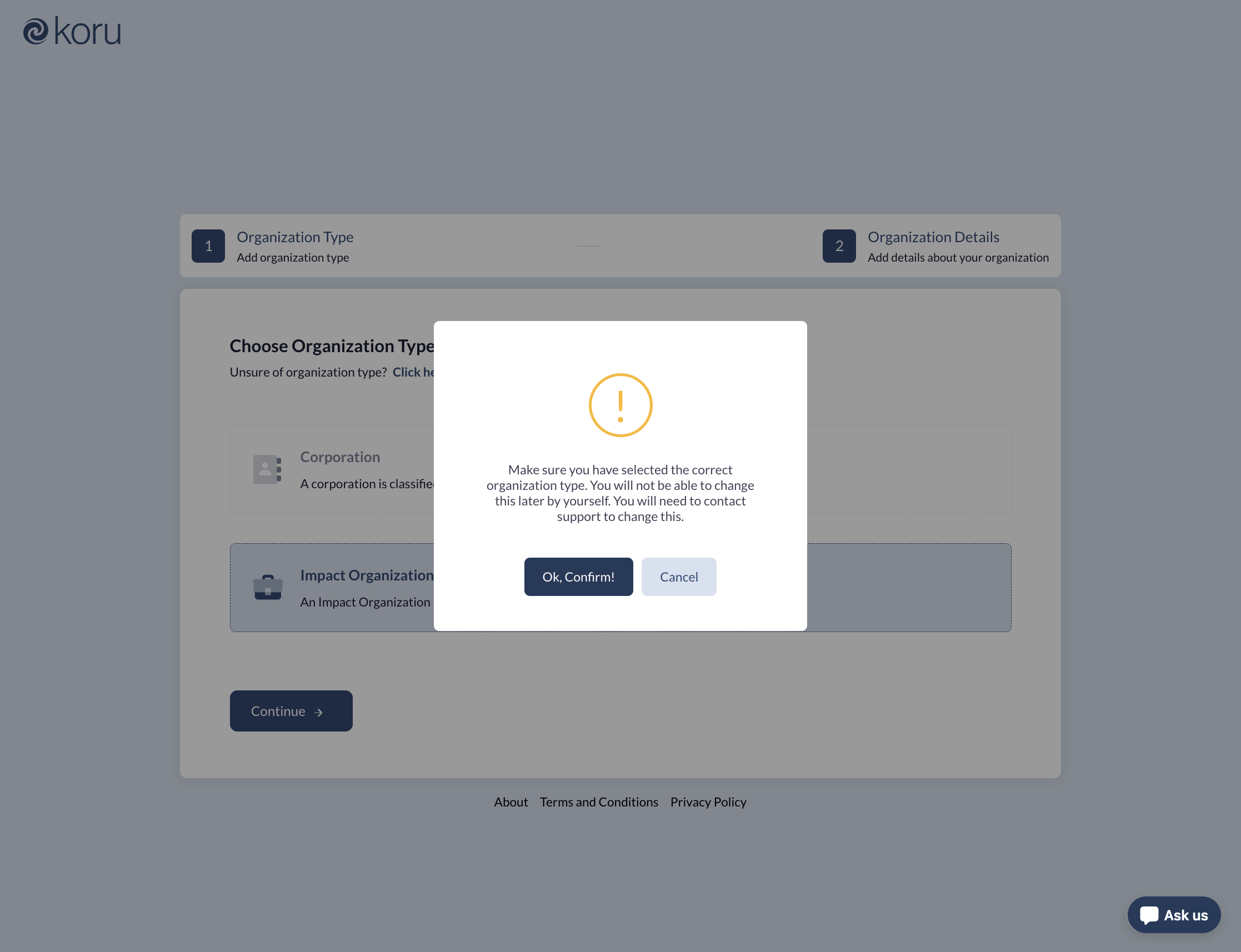 Click on Ok, Confirm!