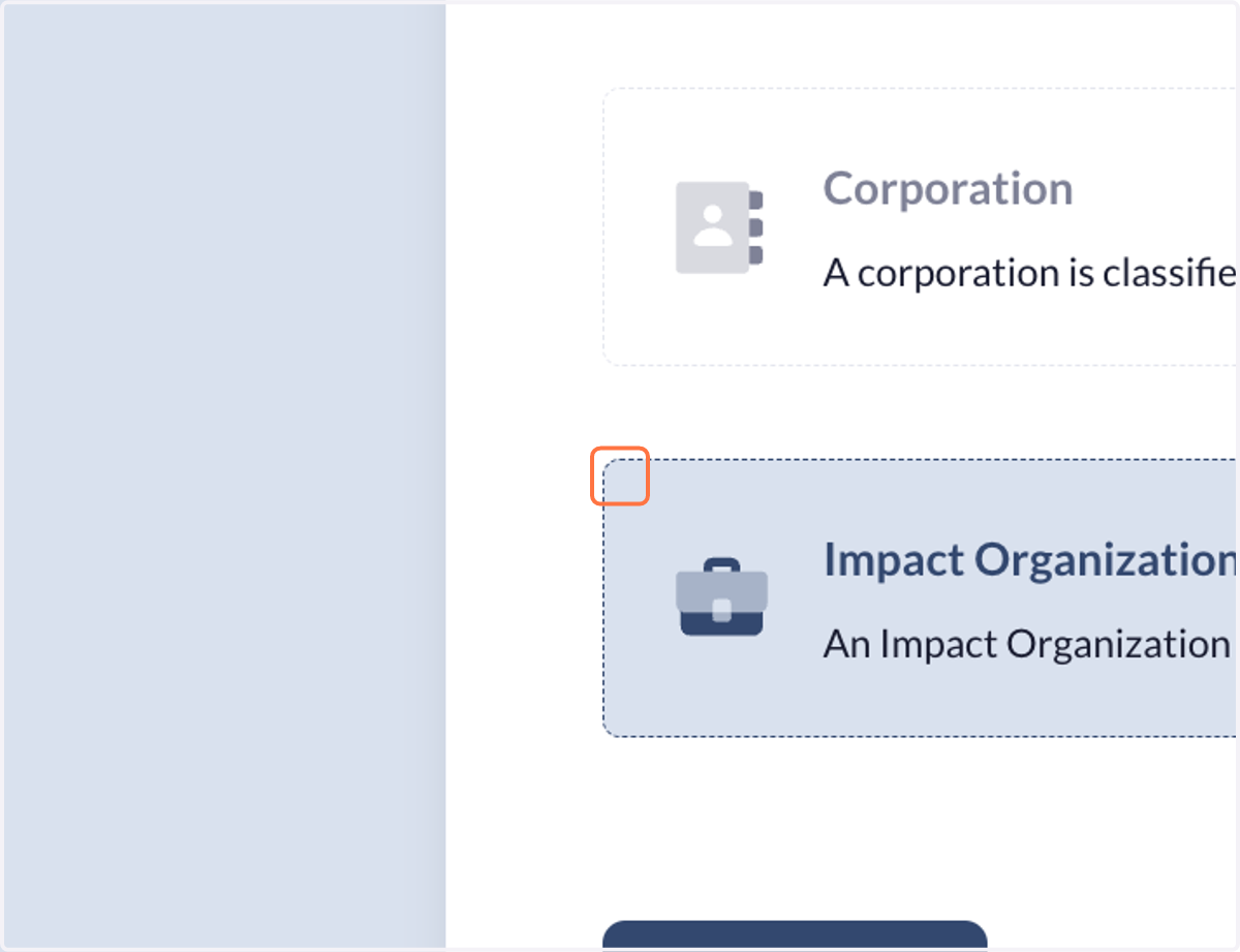 From here, select Impact Organization…