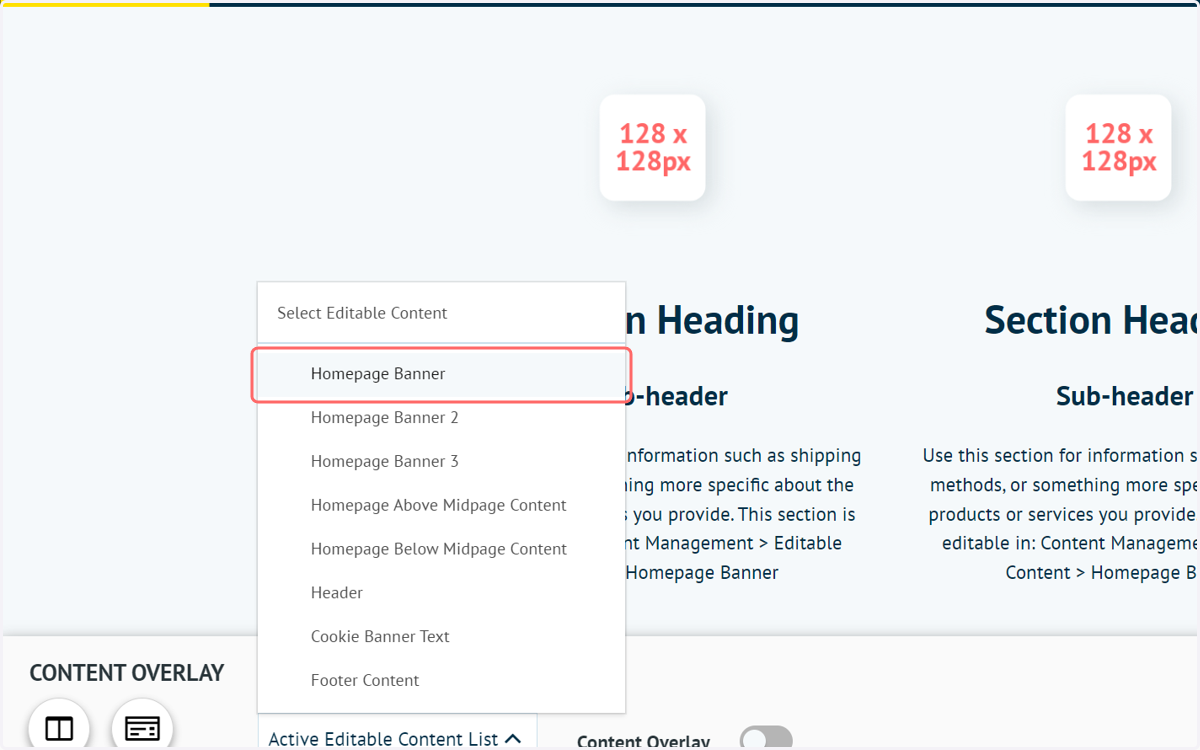 Click on Homepage Banner