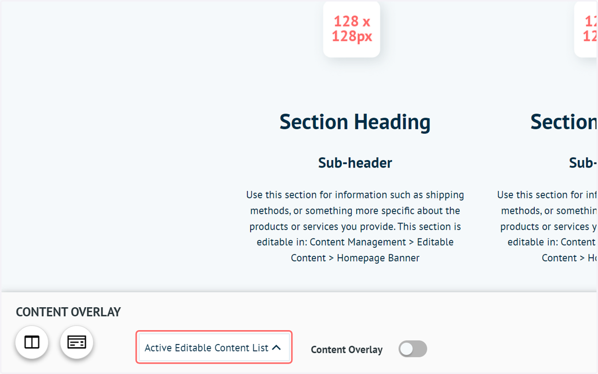 Click on Active Editable Content List