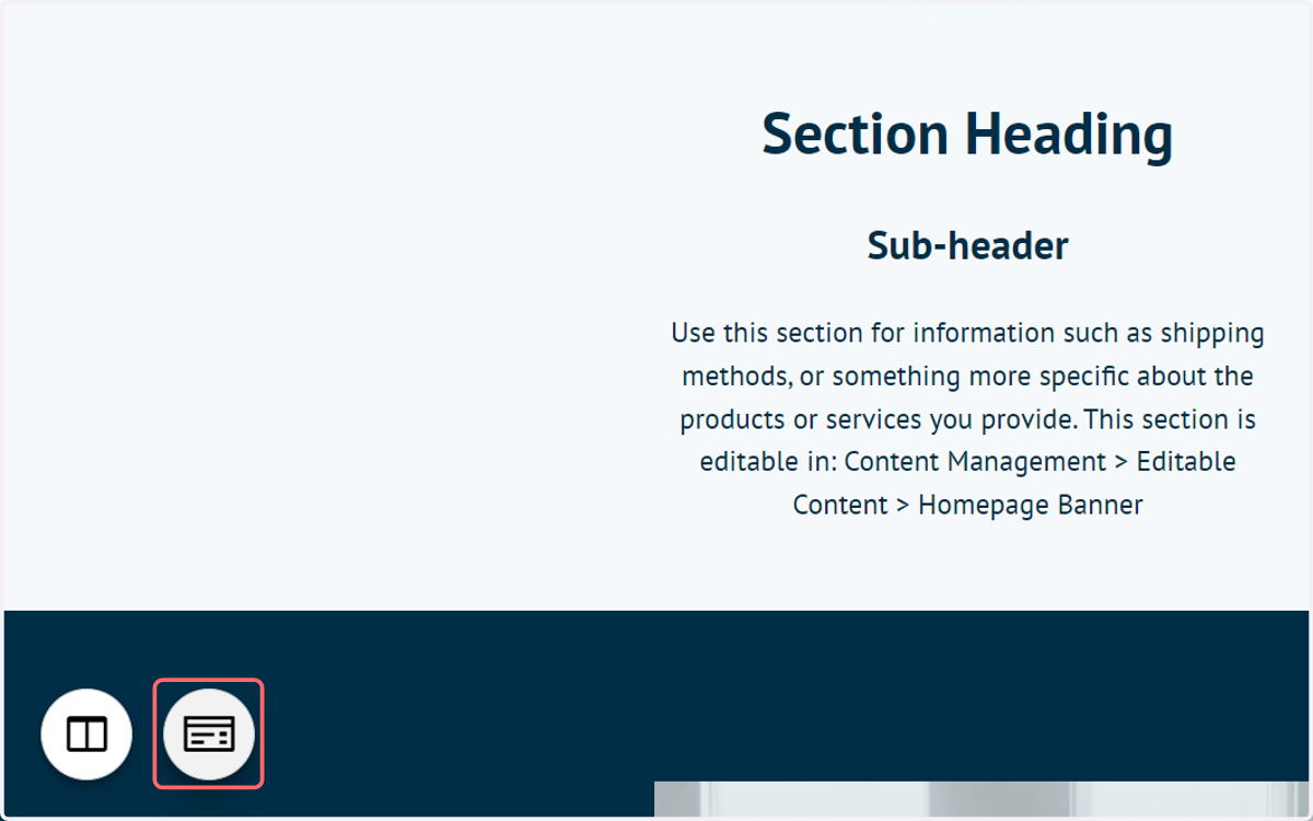 Click on Show content overlay