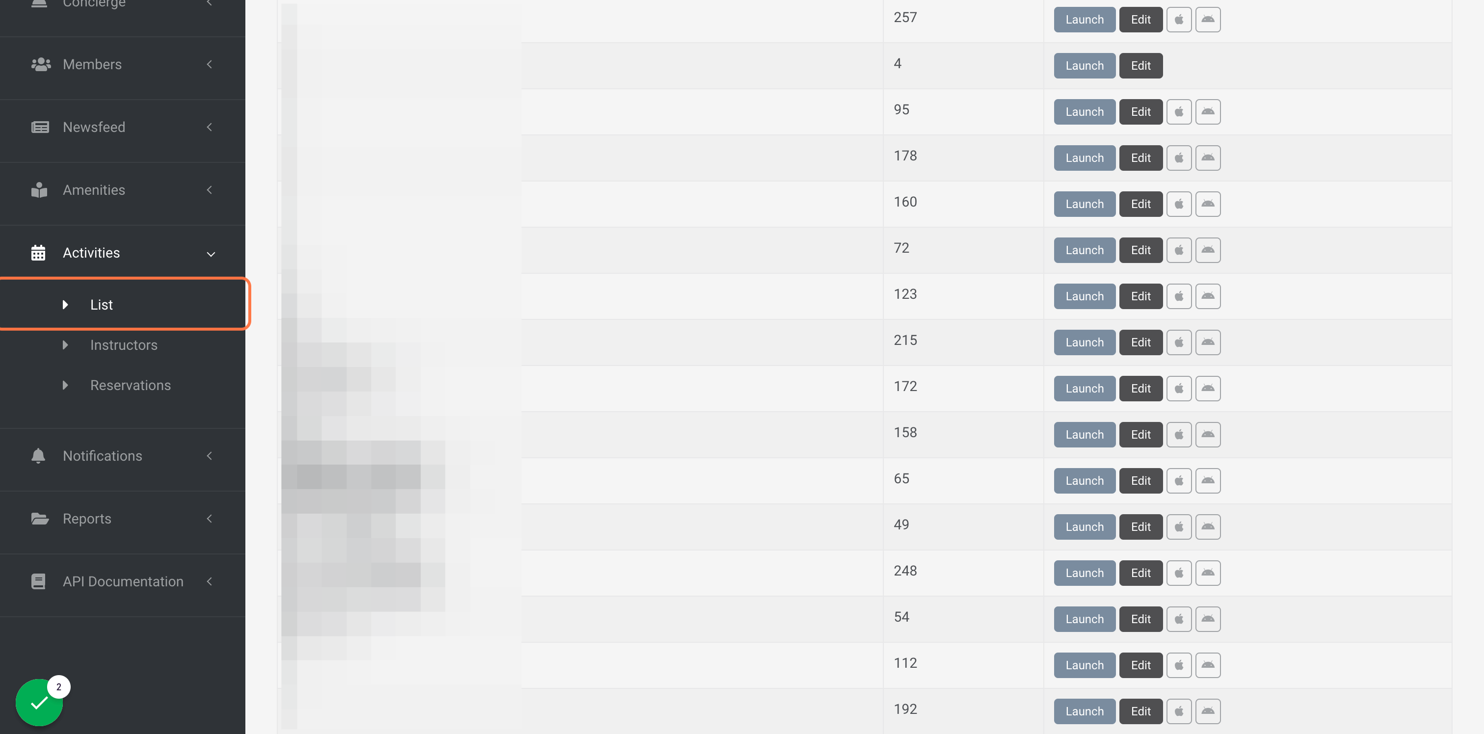 Click on List