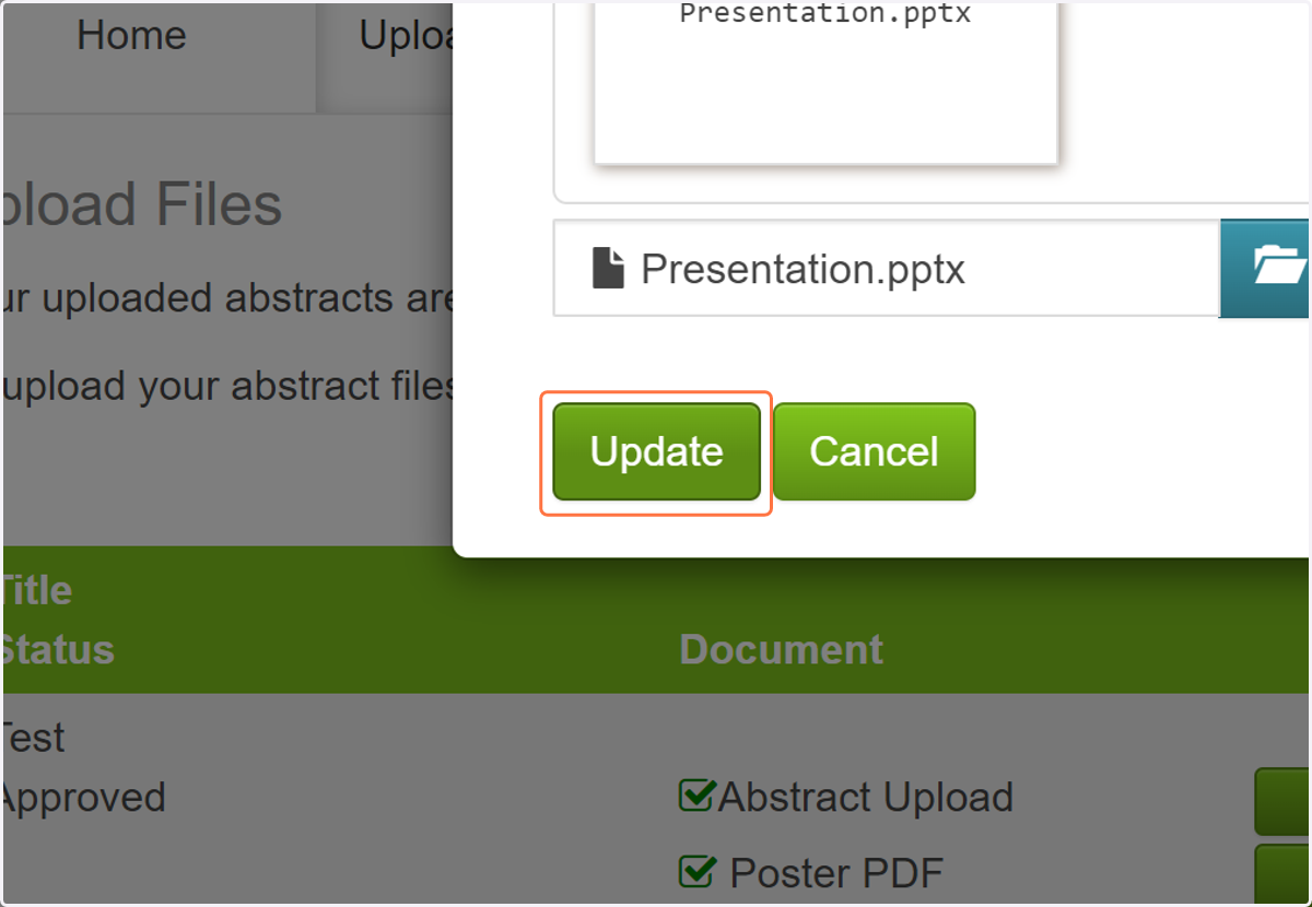 Click on Update