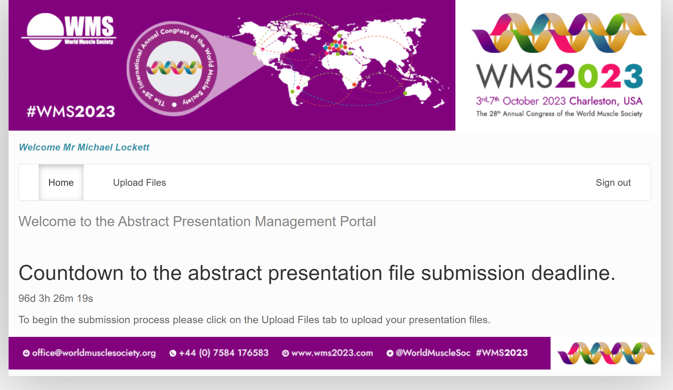 You will be brought to the Presentation Management Port