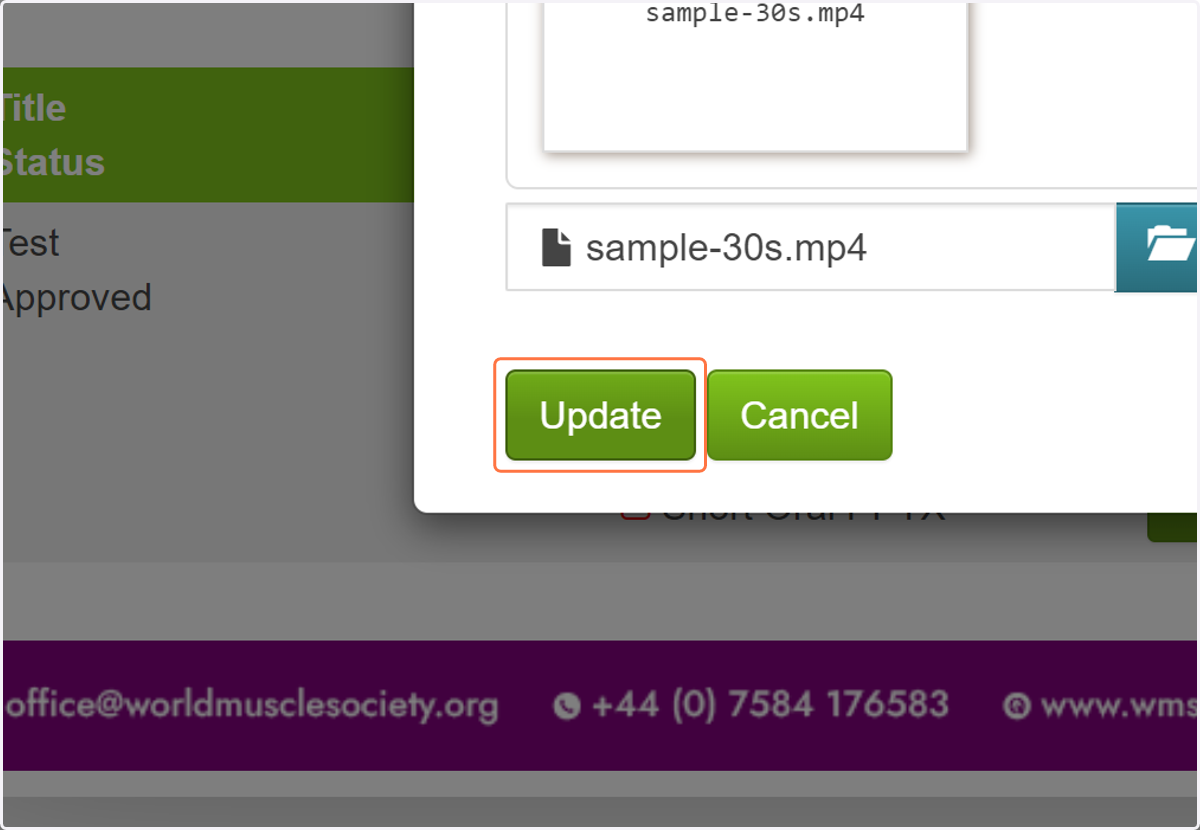 Click on Update
