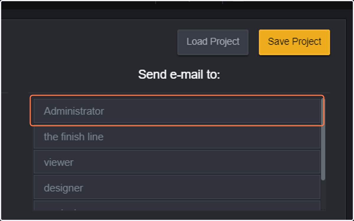Then choose what users will receive the email. In this case, only the administrator will receive the PDF report by email.