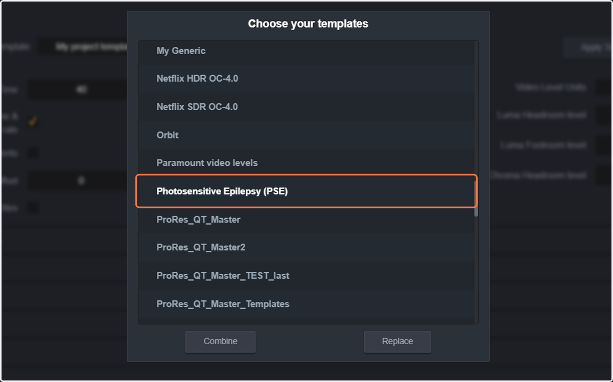 You can select one or more templates by selecting them from the list
