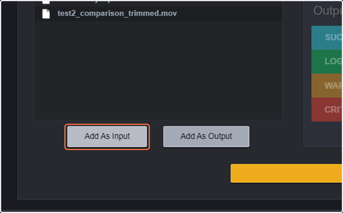 If you selected a folder and want to configure as watchfolder click on Add As Input. Note: double click on the folder name also selects the folder as watchfolder