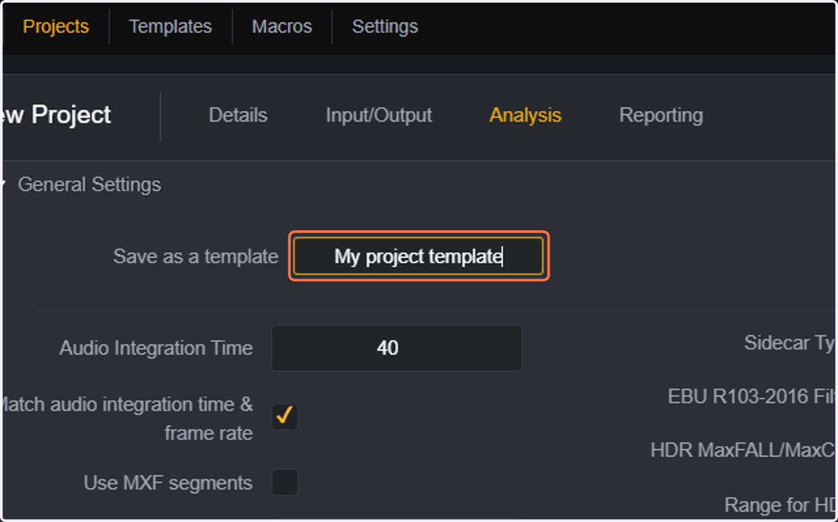 If you want to save your analysis configuration as a new template, enter the name of the template in "save as template"