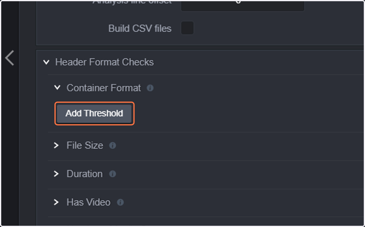 Click on Add Threshold