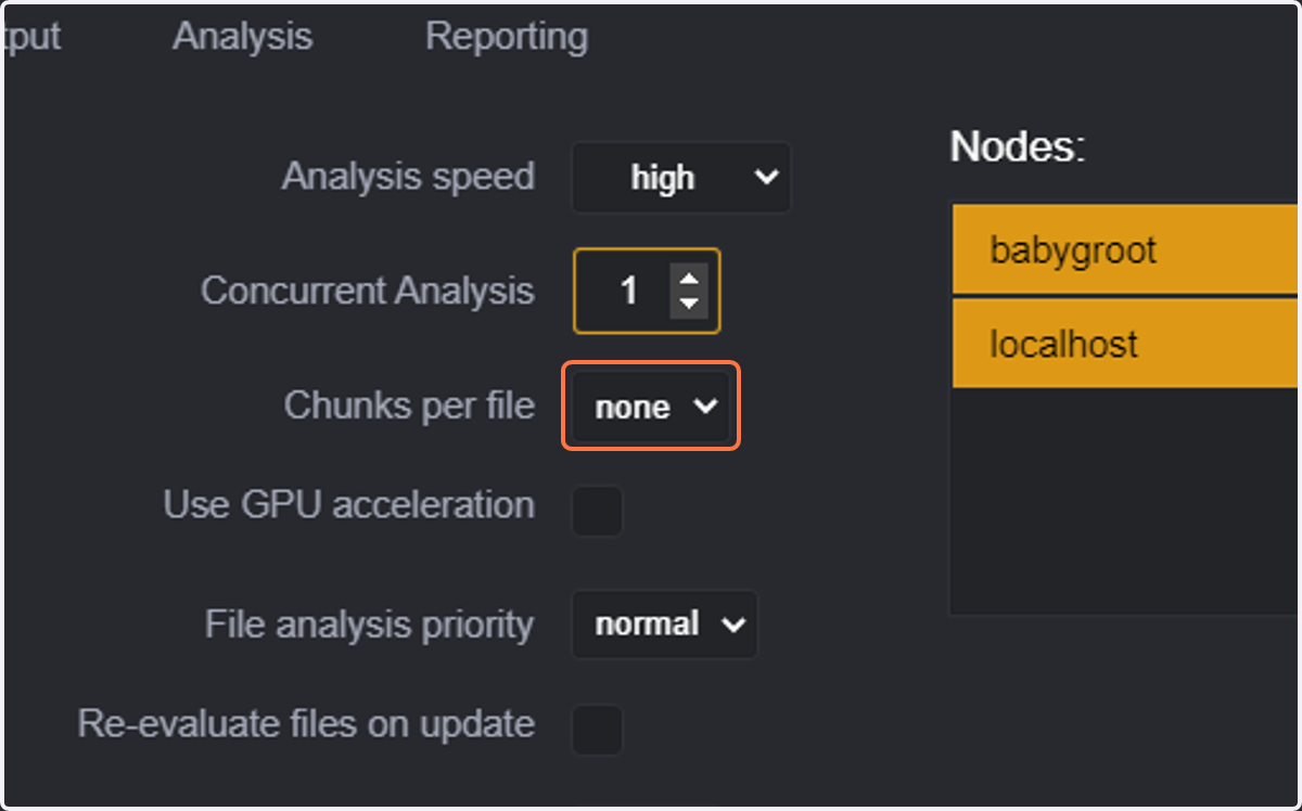 Select the number of chunks