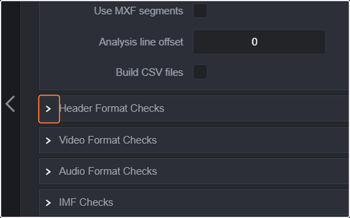 Click on Header Format Checks