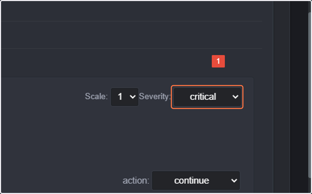 Select critical. The event will be marked as critical whenever the condition is met.