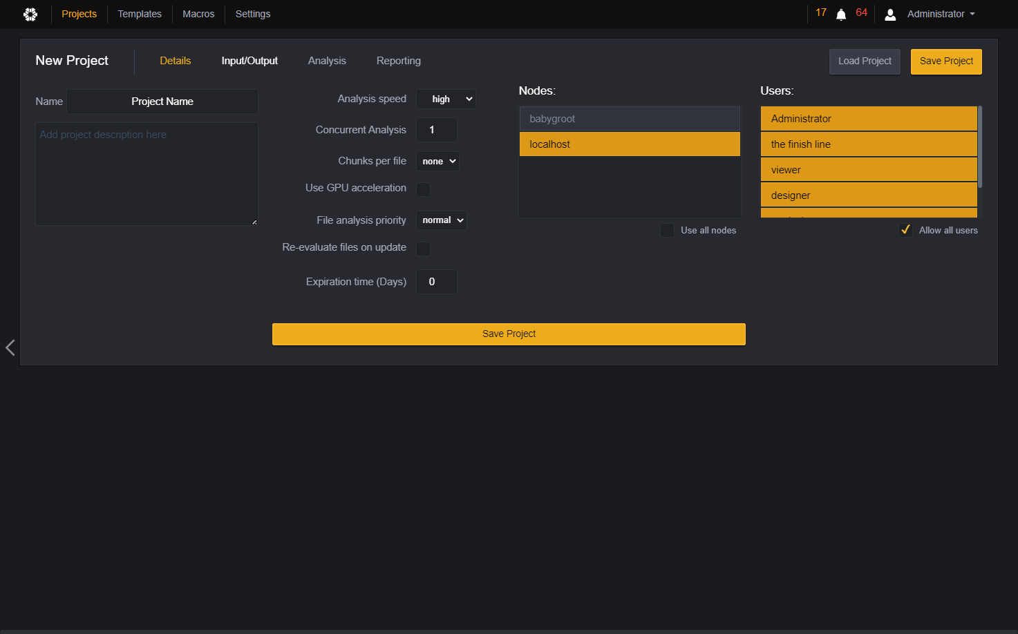 Click on Input/Output