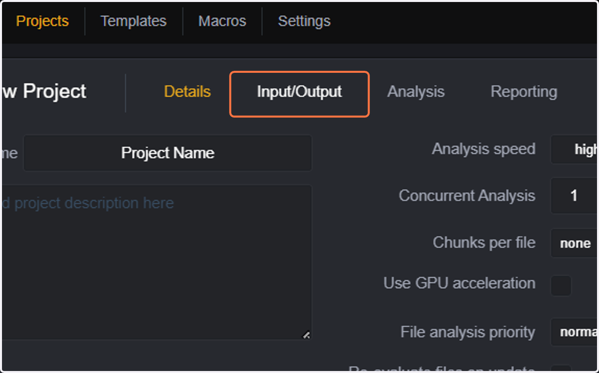 Click on Input/Output