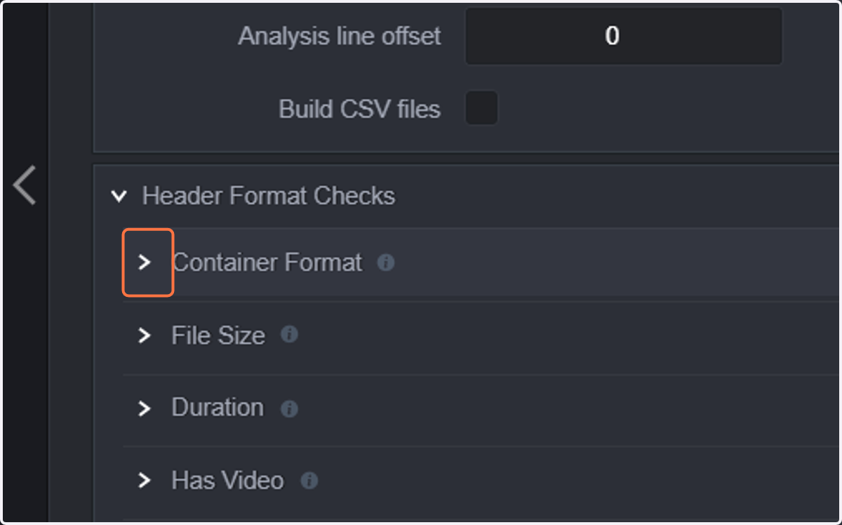 Click on Container Format