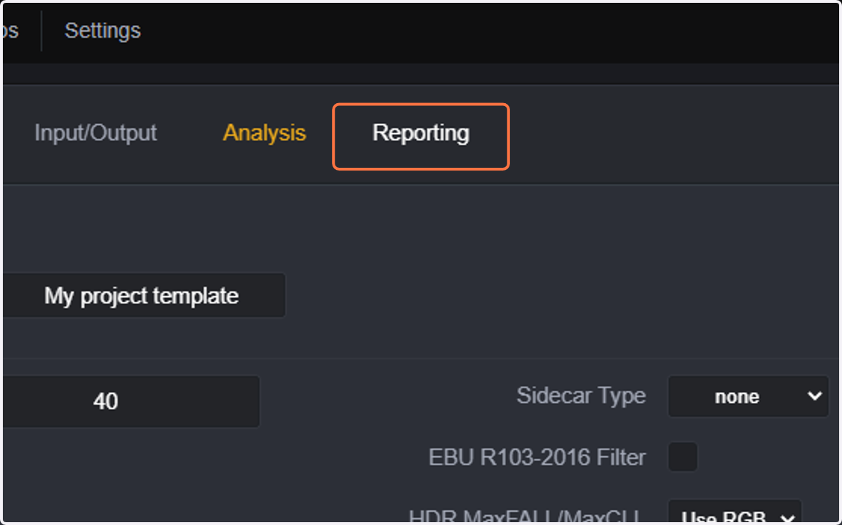Click on Reporting